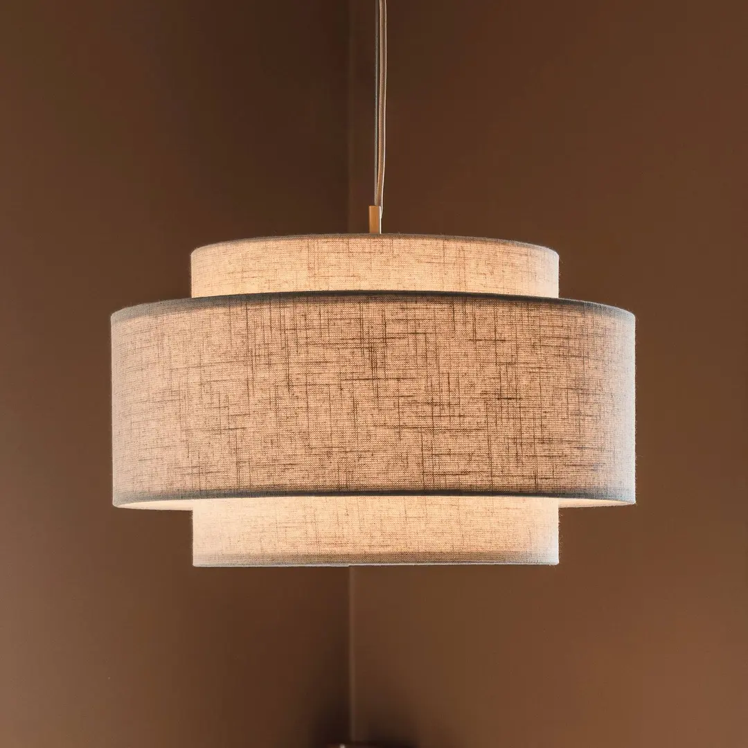 Globen Lighting Hängeleuchte Noah Bouclé, Ø 50 cm, beige