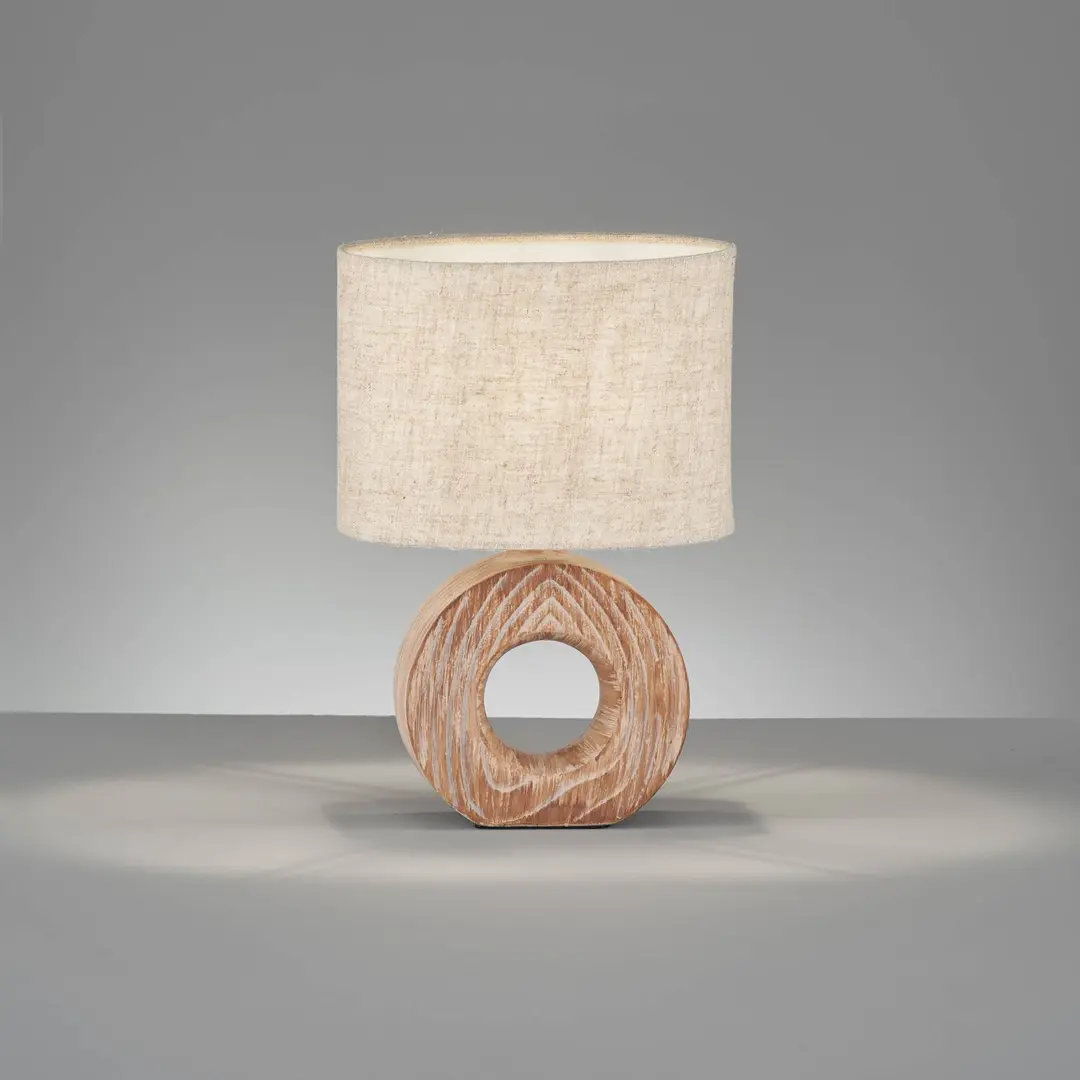 FISCHER & HONSEL Tischleuchte Hanke Höhe 31 cm Schirm sand