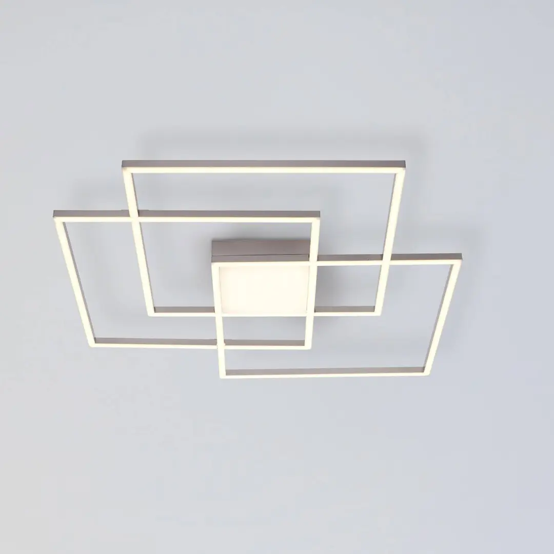 JUST LIGHT. GmbH LED-Deckenleuchte Asmin, CCT, stahl, 75x75cm