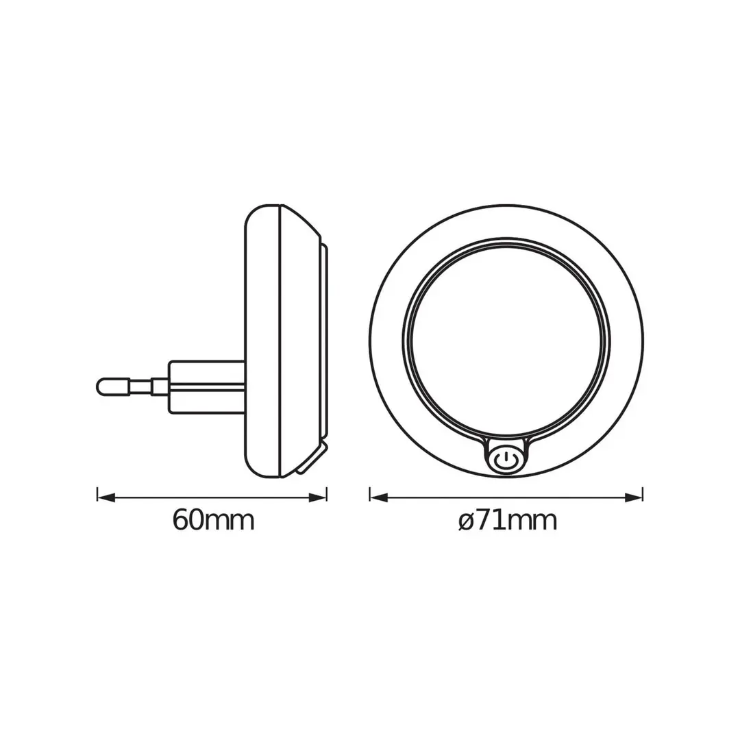 OSRAM LED-Steckdosennachtlicht LUNETTA ROUND, weiß, Ø 7 cm