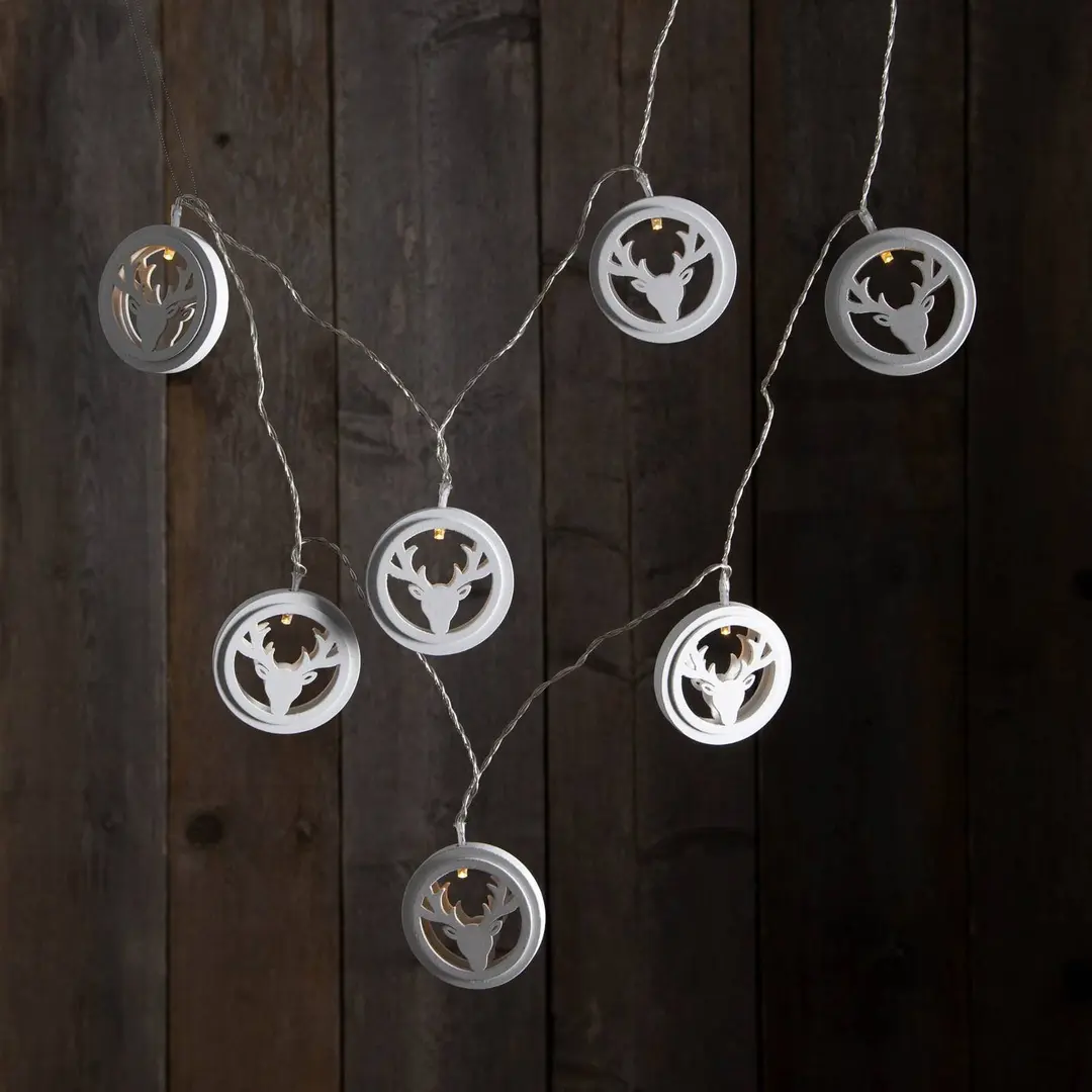 STAR TRADING LED-Lichterkette Woodworks mit 10 Hirschköpfen