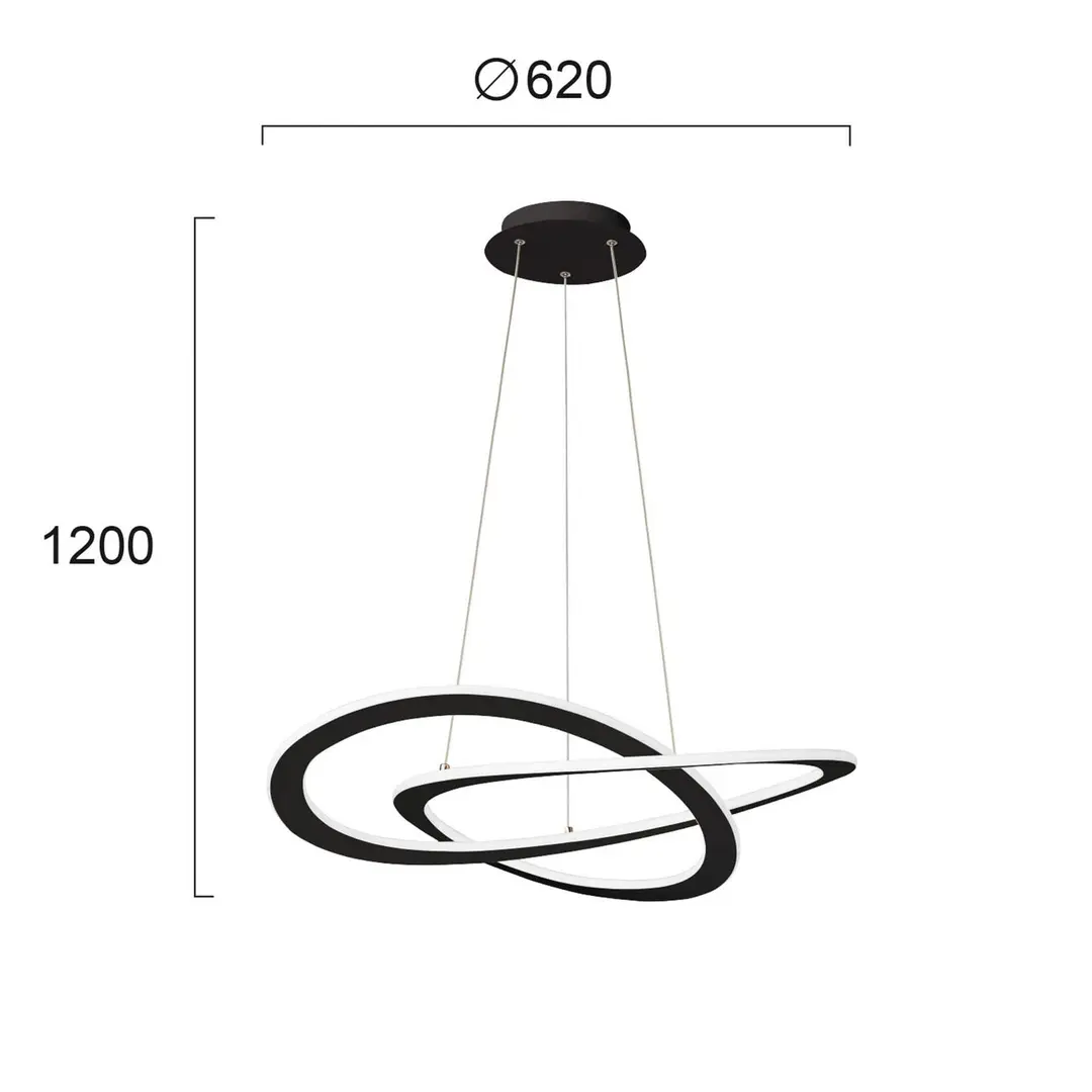 Viokef LED-Hängeleuchte Charlie, Ø 62 cm, schwarz
