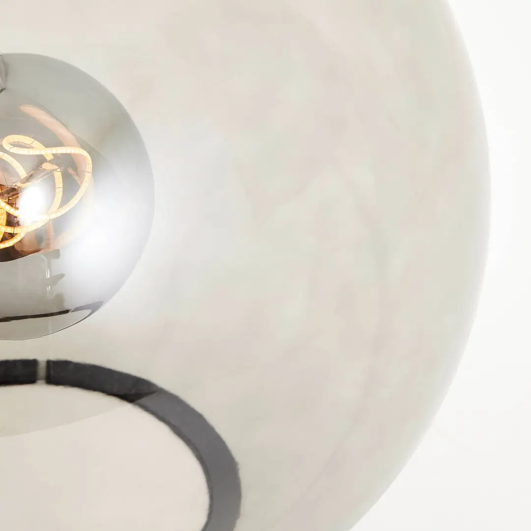 Brilliant Glas-Tischlampe Belado schwarz/rauchgrau glatt