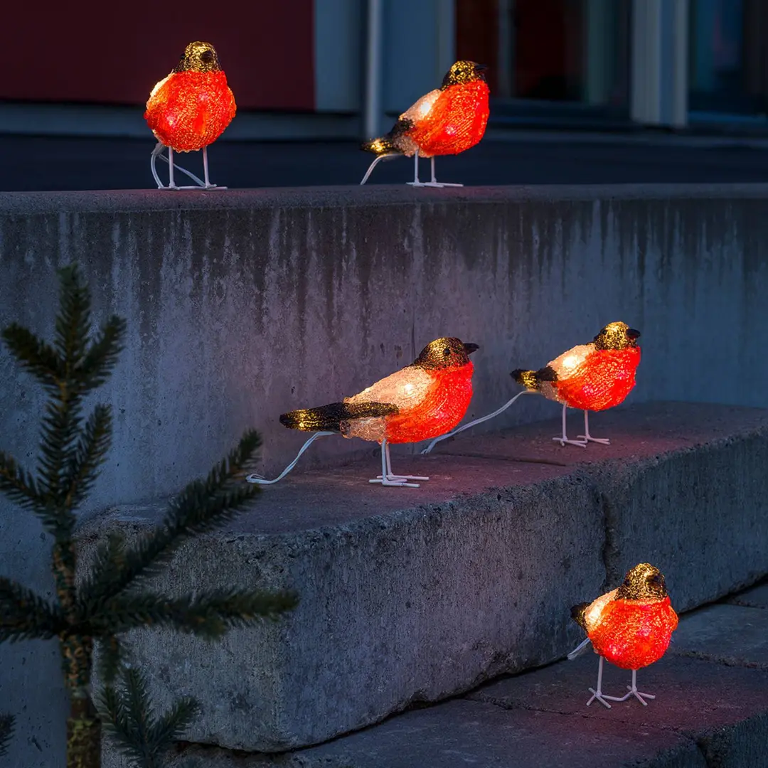 Konstsmide Christmas Rotkehlchen - LED-Acryl-Leuchtfiguren 5er