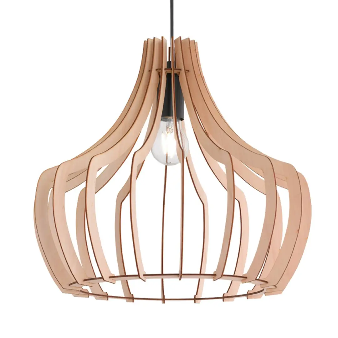 Reality Leuchten Holz-Pendelleuchte Wood, 38,5 cm