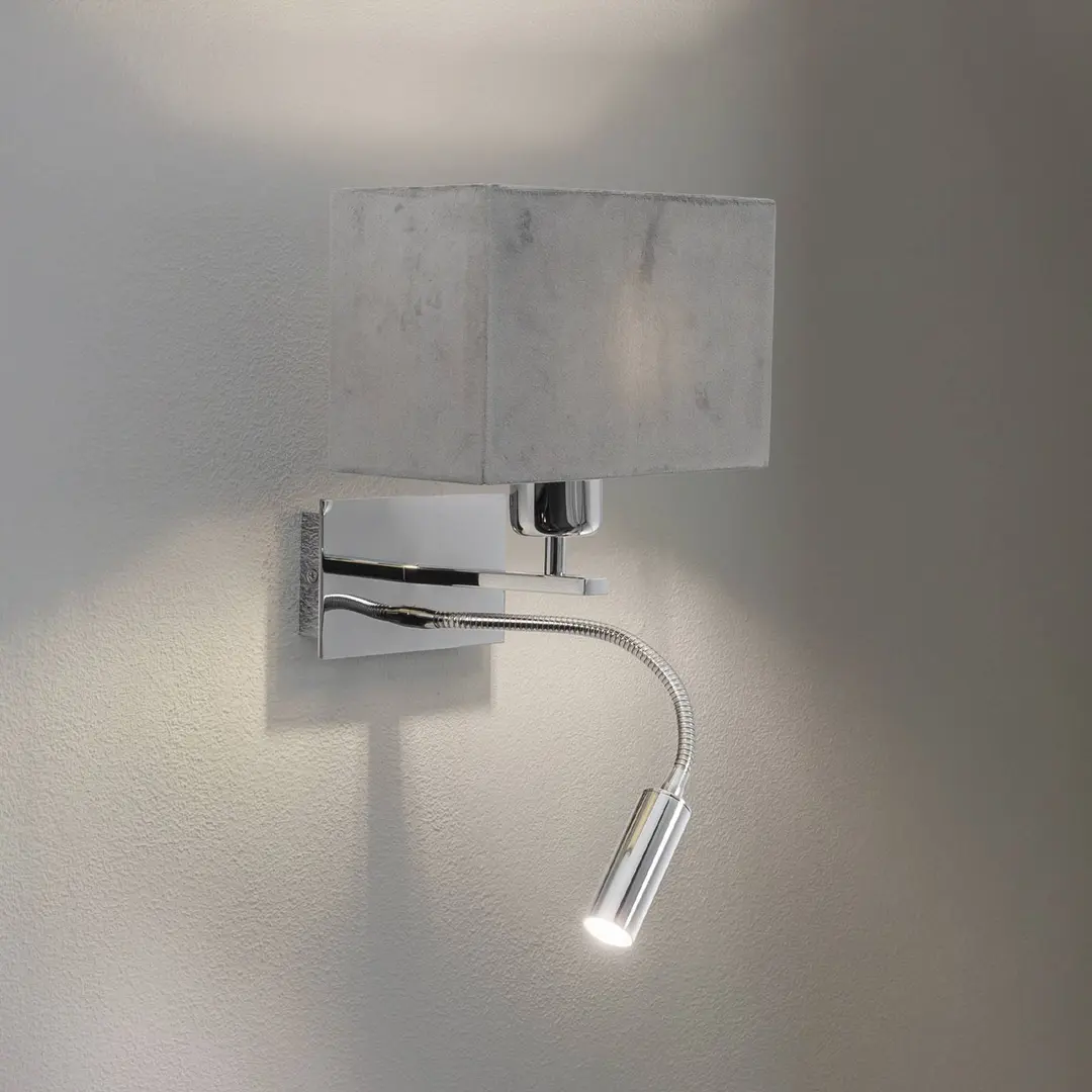 Argon Wandlampe Harry, chrom/chrom/dunkelgrau, 22 cm, eckig