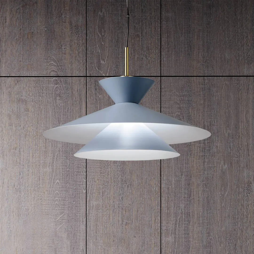 miloox by Sforzin Hängeleuchte Kim, himmelblau, Ø 60 cm, Metall