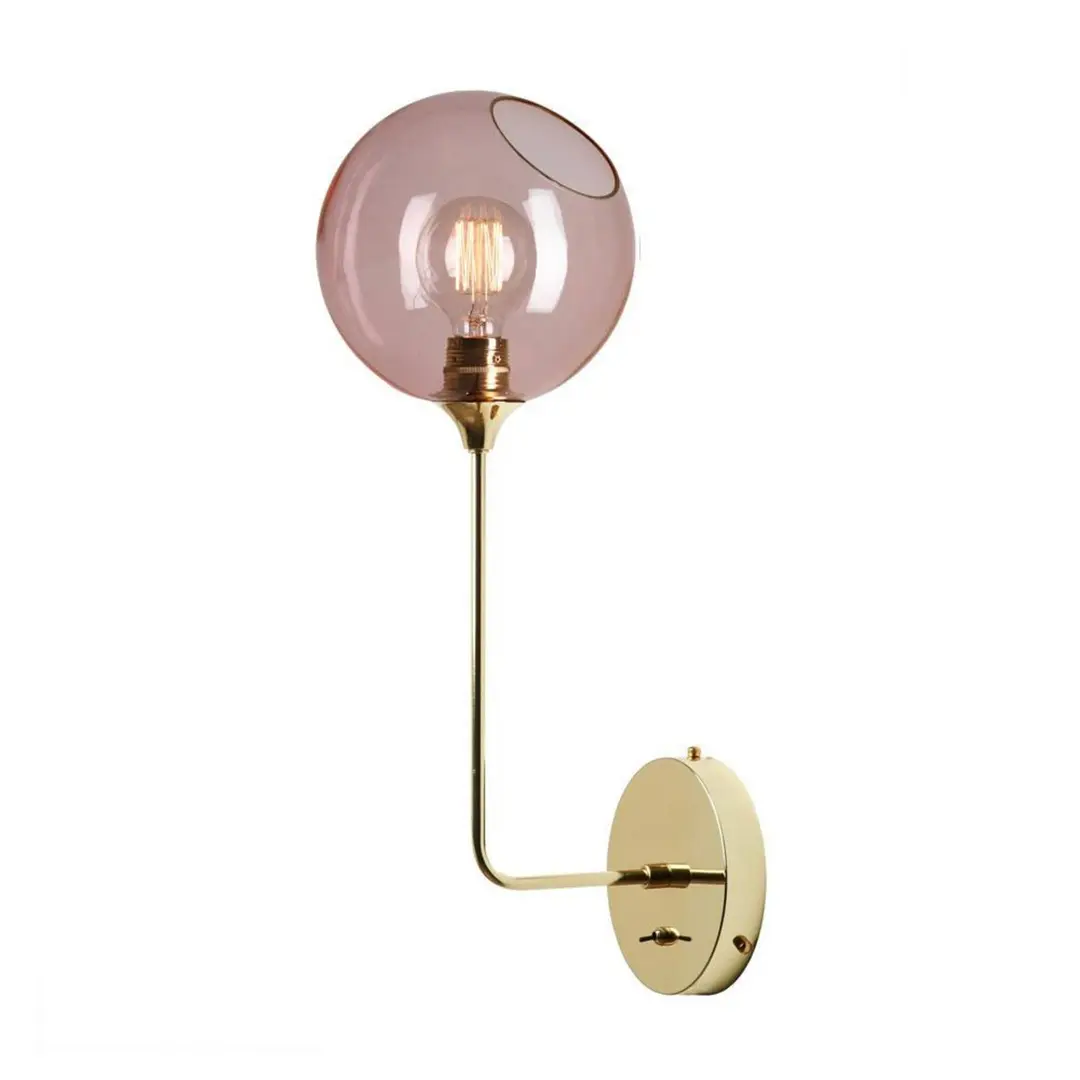 DESIGN BY US Wandleuchte Ballroom Long, rosa, Glas, mundgeblasen
