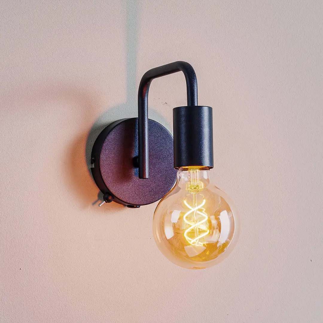 Trio Lighting Wandleuchte Diallo ohne Schirm schwarz matt