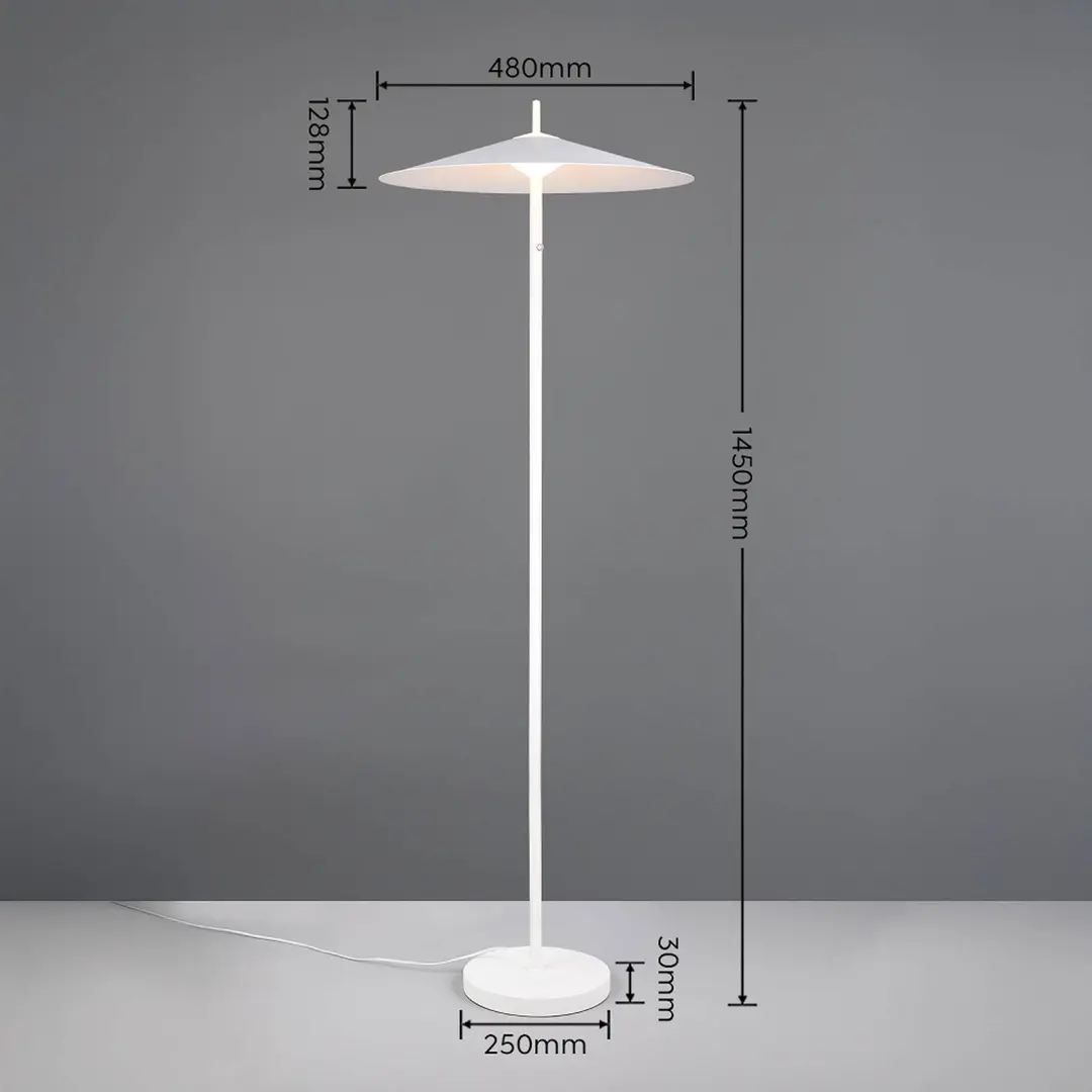 Trio Lighting LED-Stehlampe Amalo, weiß matt, Höhe 145 cm, Metall, CCT