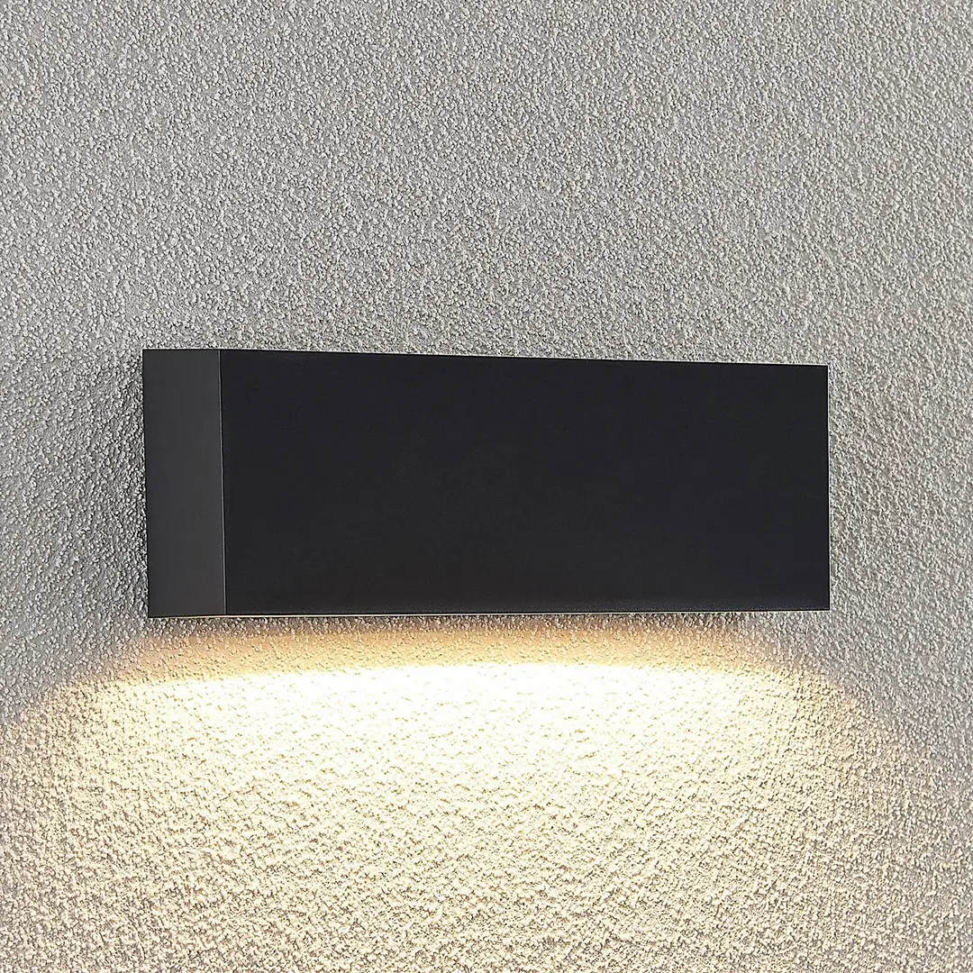 Lindby LED-Außenwandleuchte Jarte, 24 cm, down, grau, IP65