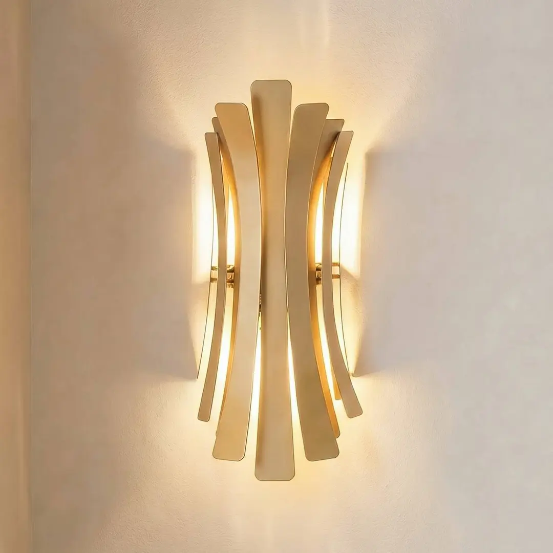 Opviq Wandleuchte Lınea, goldfarben, Höhe 48 cm, Metall, E14