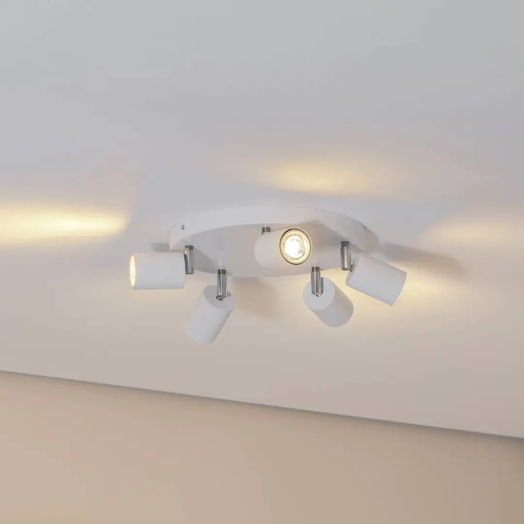 Luminex Deckenstrahler Fun, weiß, Ø 30 cm, verstellbar, GU10