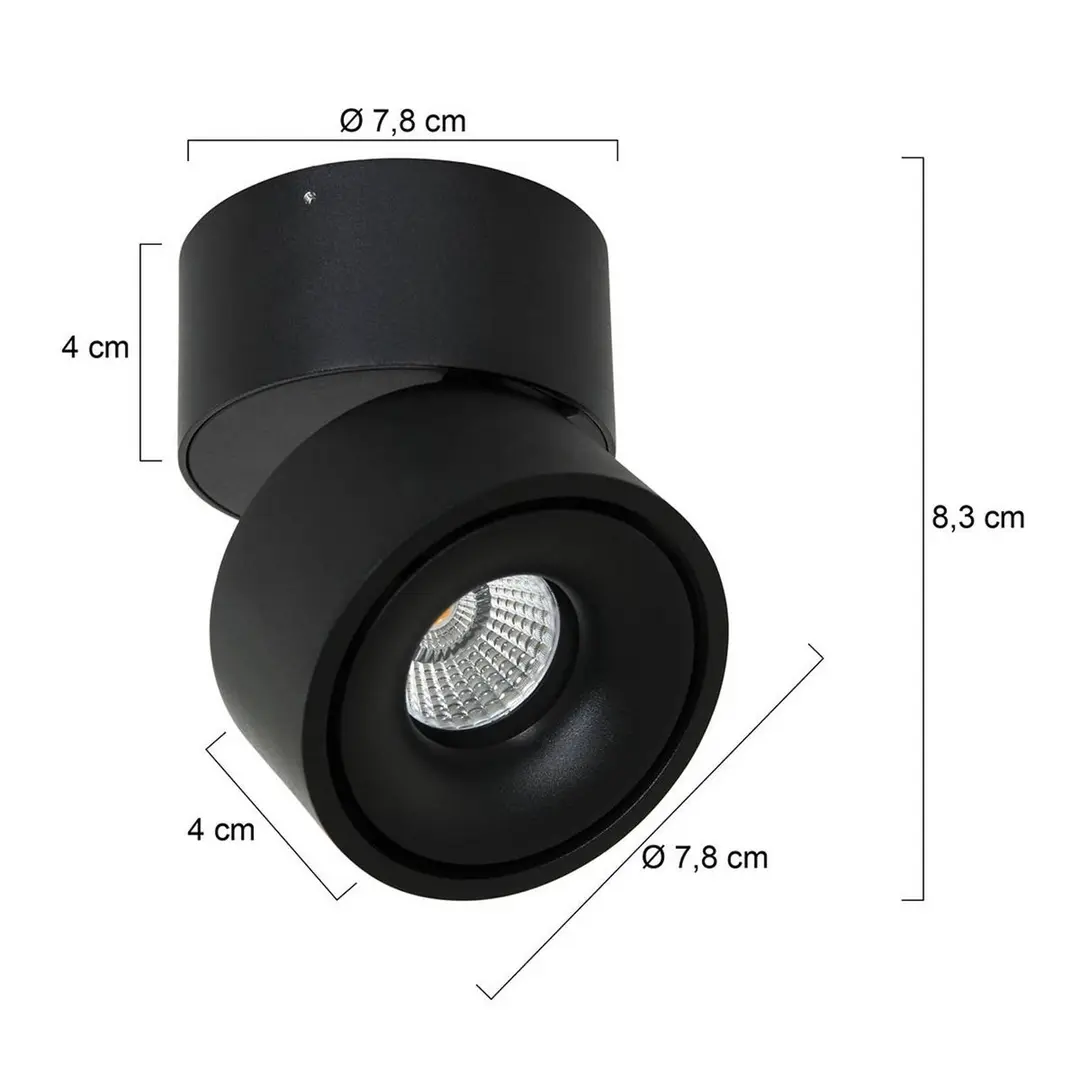 Steinhauer LED-Deckenstrahler Fez, schwarz, 1-fl., Metall, schwenkbar