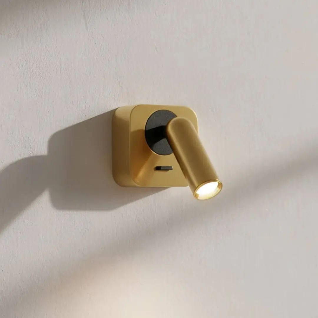 Ideal Lux LED-Wandstrahler Bean, messingfarben, Breite 7 cm