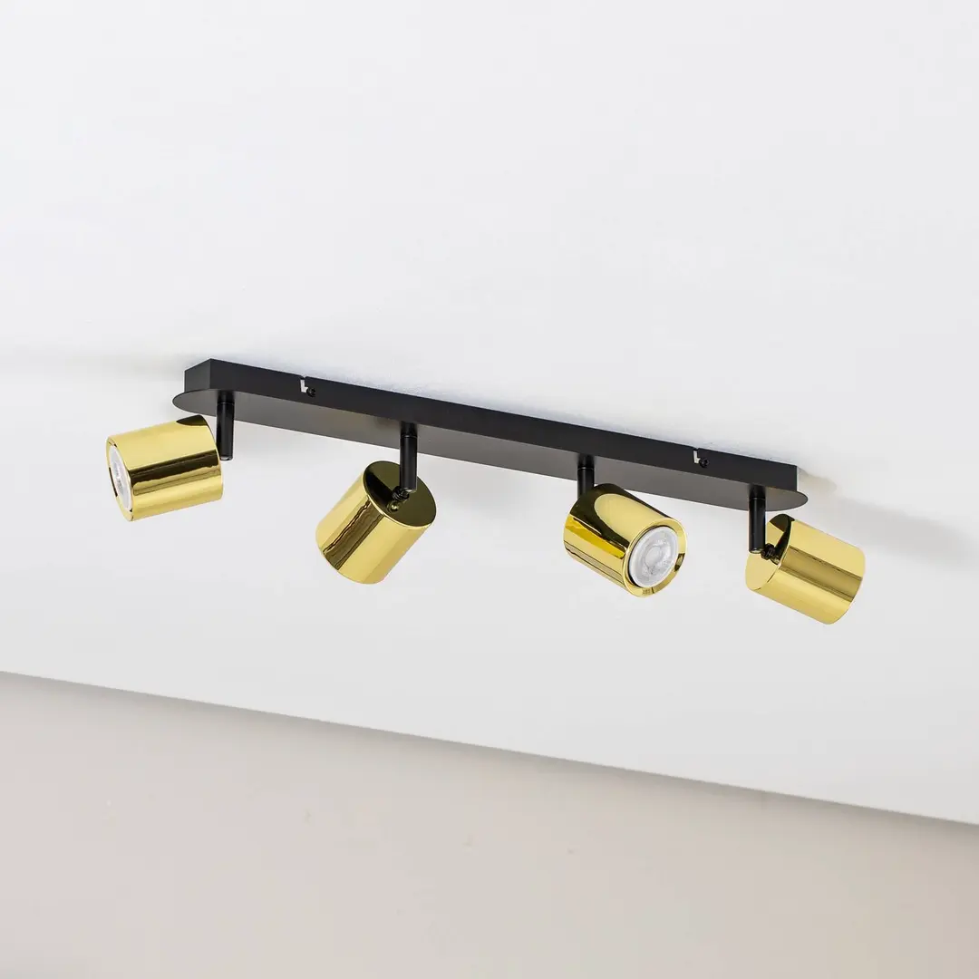Luminex Deckenstrahler Demia, schwarz/messingfarben, 66 cm, GU10