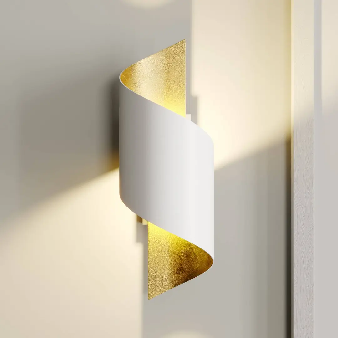 Lindby Wandleuchte Desirio, weiß/gold, 24cm, G9, Metall