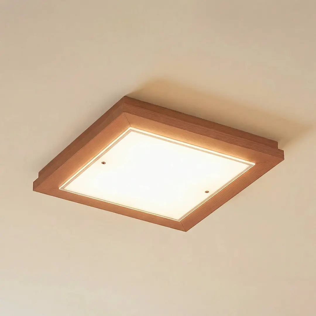 Argon Deckenleuchte Tally, Breite 32 cm, terrakotta, Holz, E27