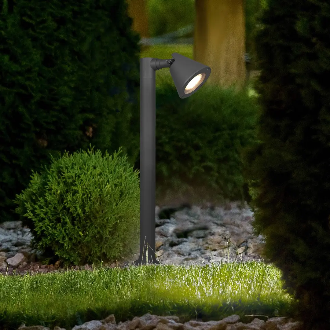 Trio Lighting Sockelleuchte Kaveri aus Aluminium, anthrazit
