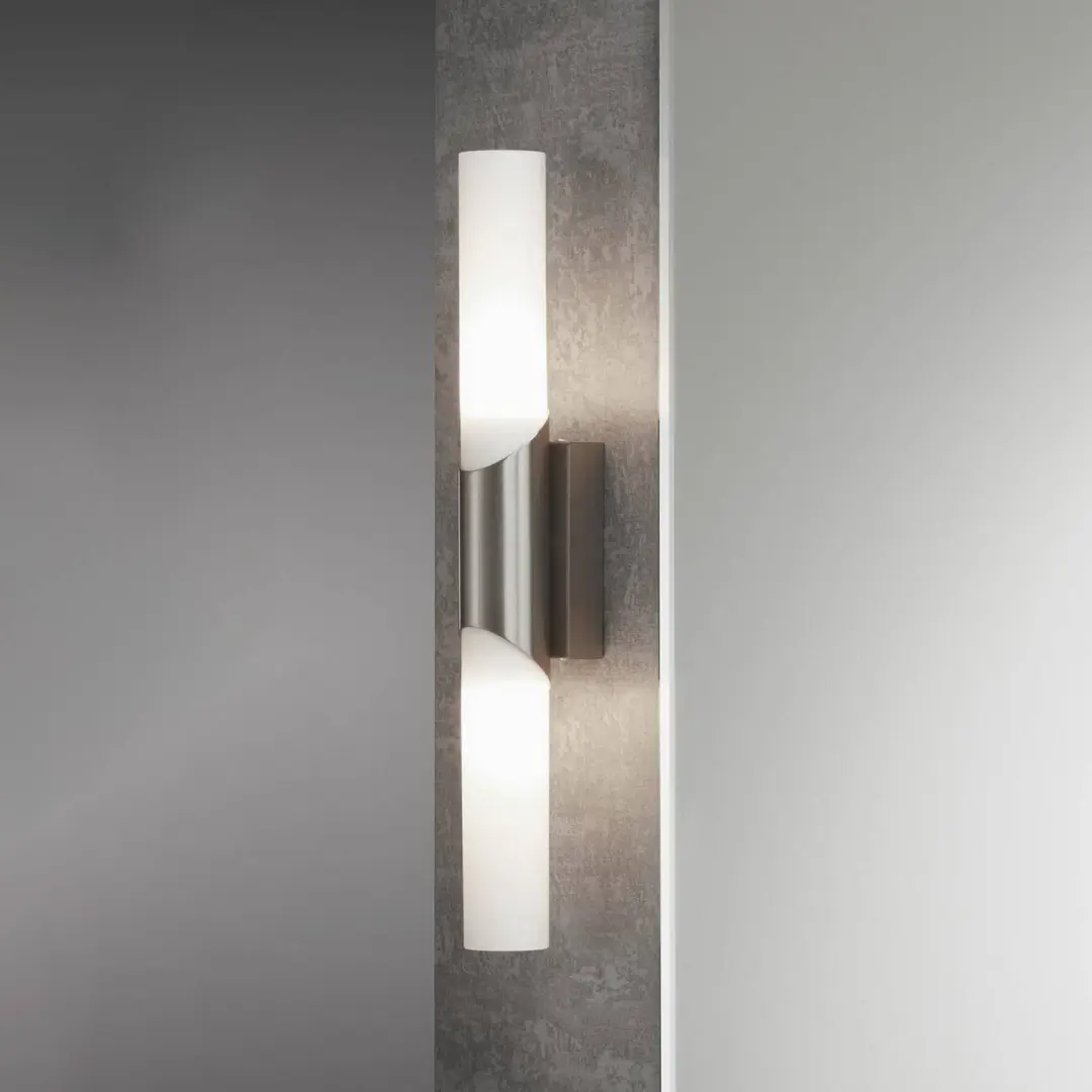 Briloner Wandleuchte Splash, 2-flammig, nickel matt