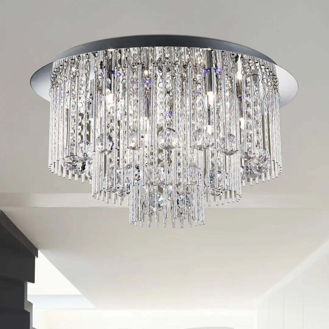 Searchlight Deckenlampe Beatrix Kristall mit Fernbedienung