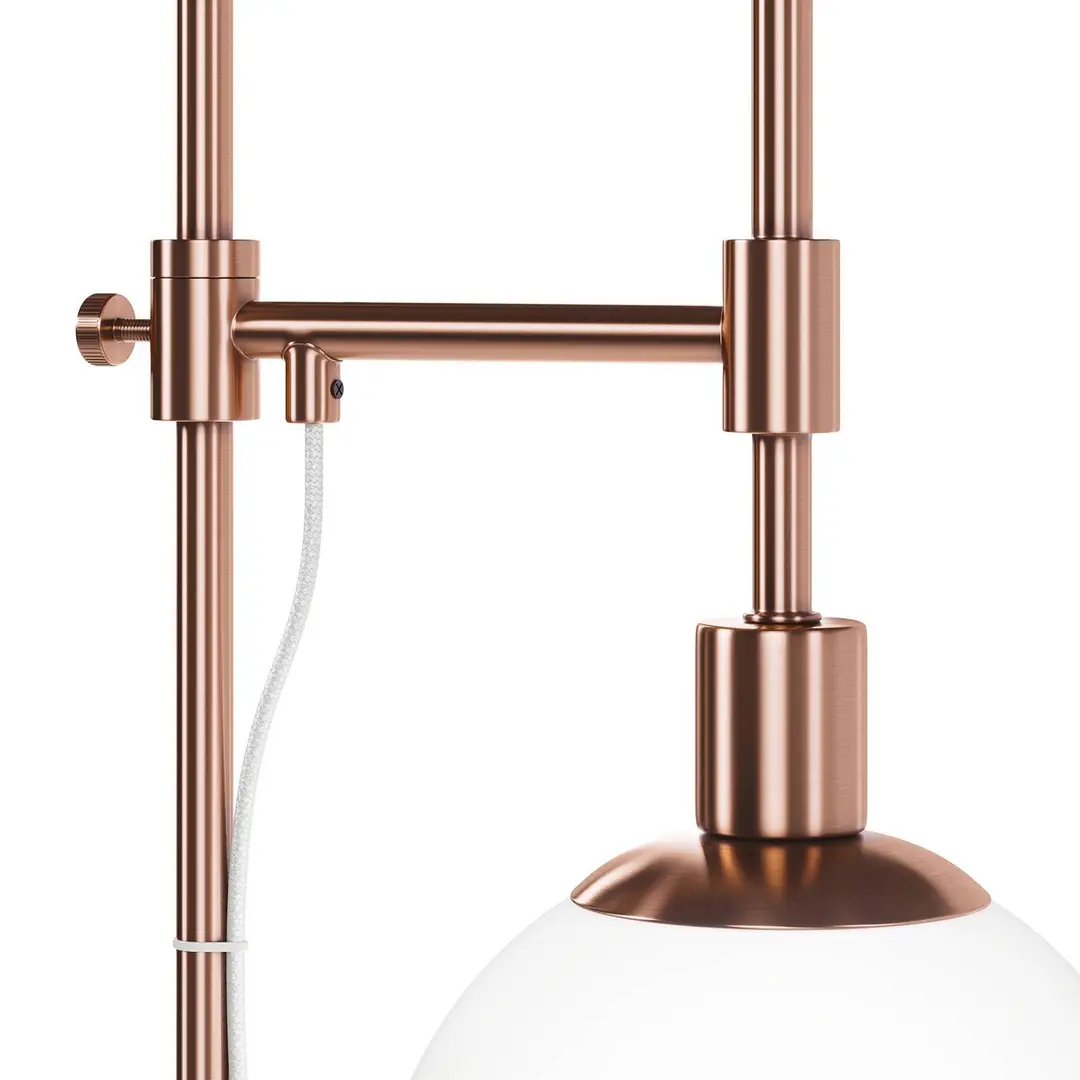 Maytoni Stehleuchte Erich, messing rosé, Glas/Metall, 1-flg.