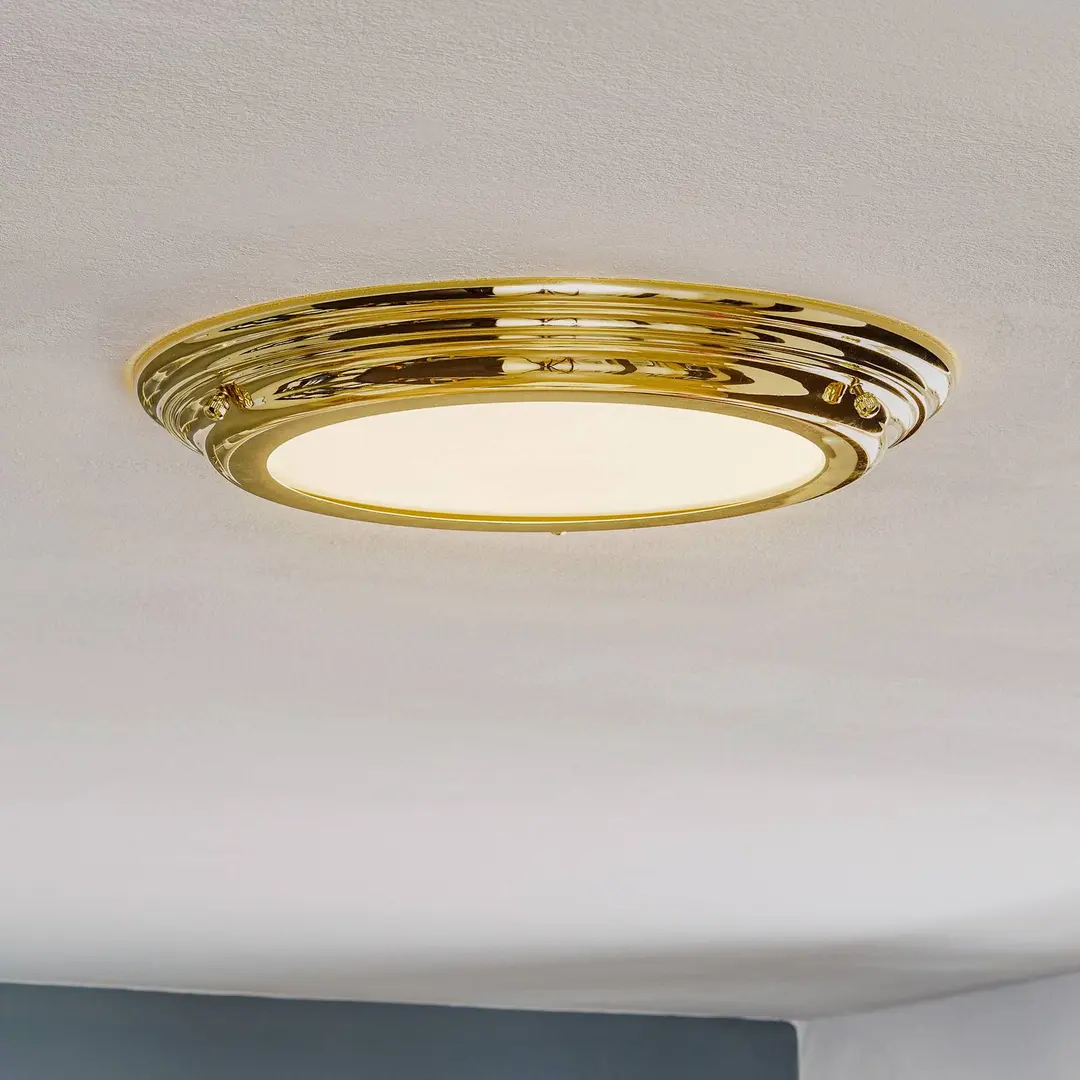 ELSTEAD LED-Deckenleuchte Welland IP44, messing poliert
