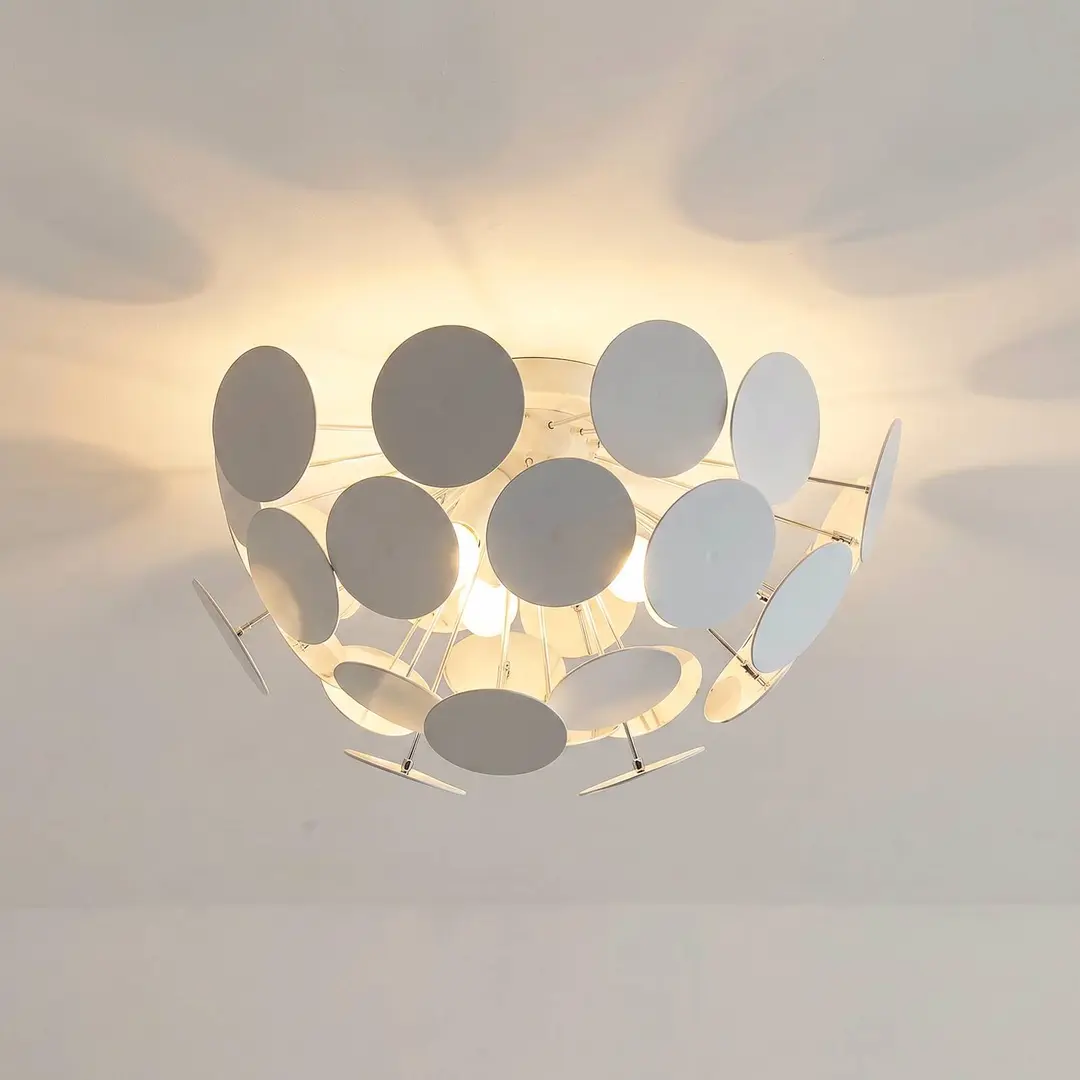 Lindby Deckenleuchte Kinan, Ø 54 cm, weiß, Metall, E14