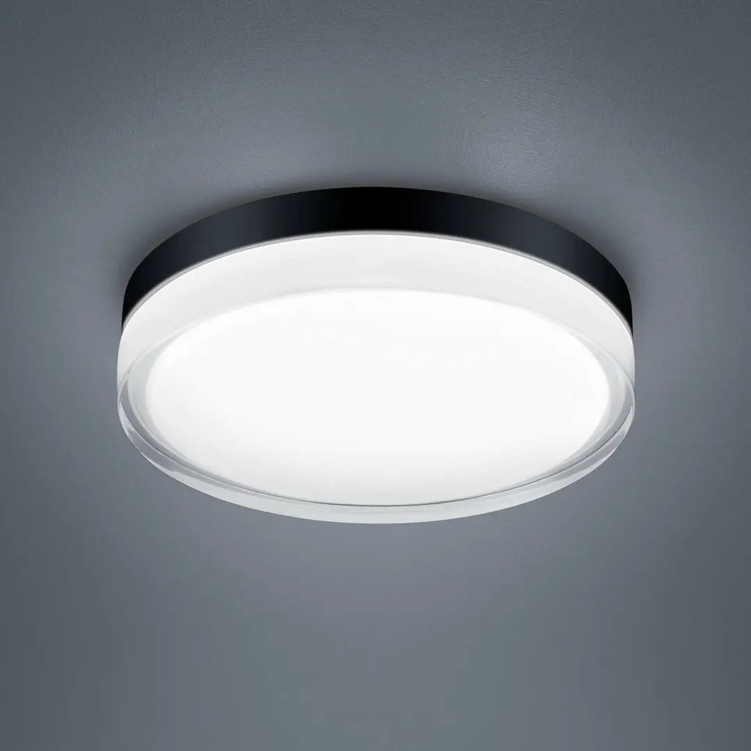 Helestra Tana LED-Deckenleuchte, schwarz, Ø 28 cm