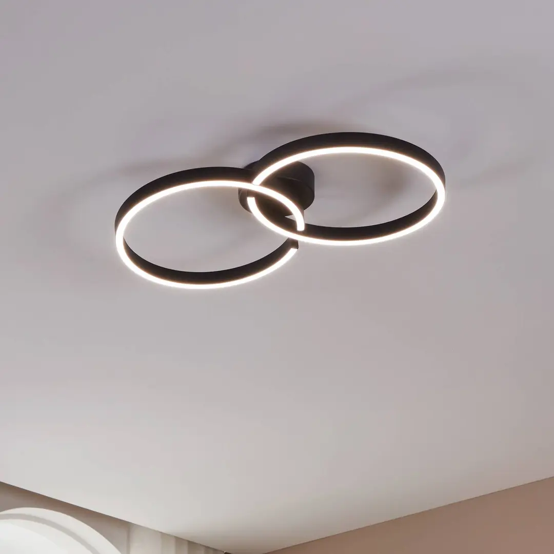 EGLO LED-Deckenlampe Armandolo, schwarz, Länge 67 cm, CCT, RGB