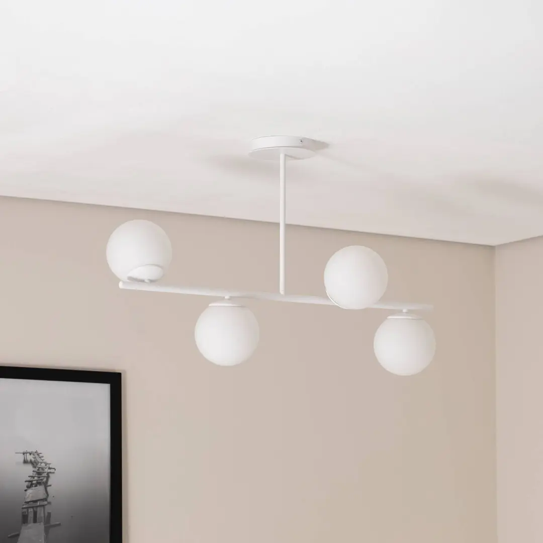 EMIBIG LIGHTING Deckenlampe Kabo,1 Arm, weiß, vierflammig
