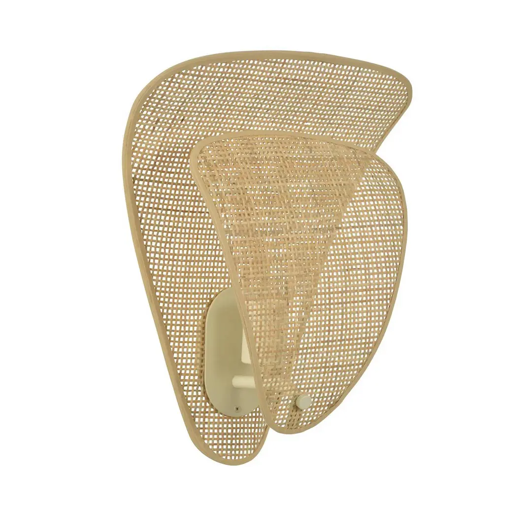 MARKET SET Wandlampe Coquillage, naturfarben, 33 cm, Rattan