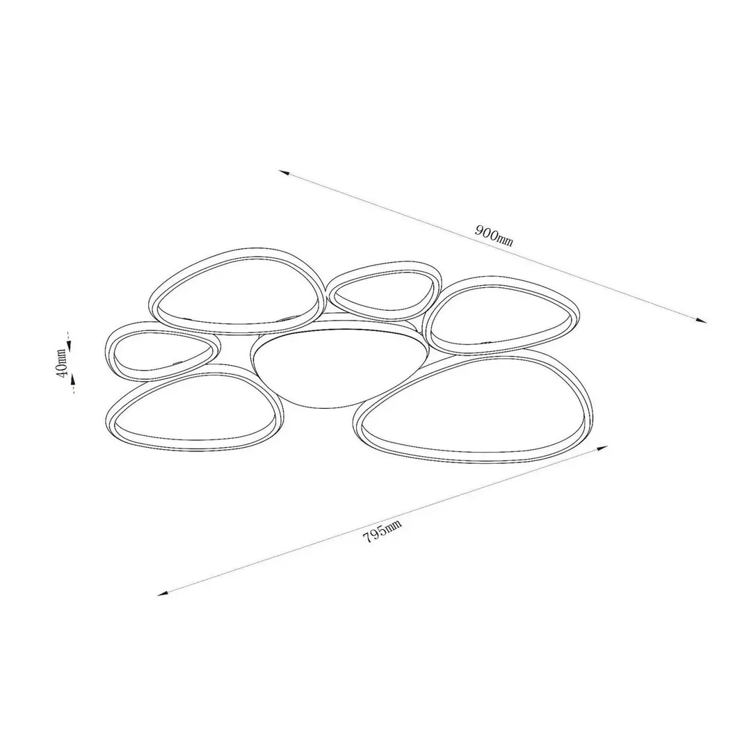 Lucide LED-Deckenlampe Samling, Länge 90 cm, taupe, Metall