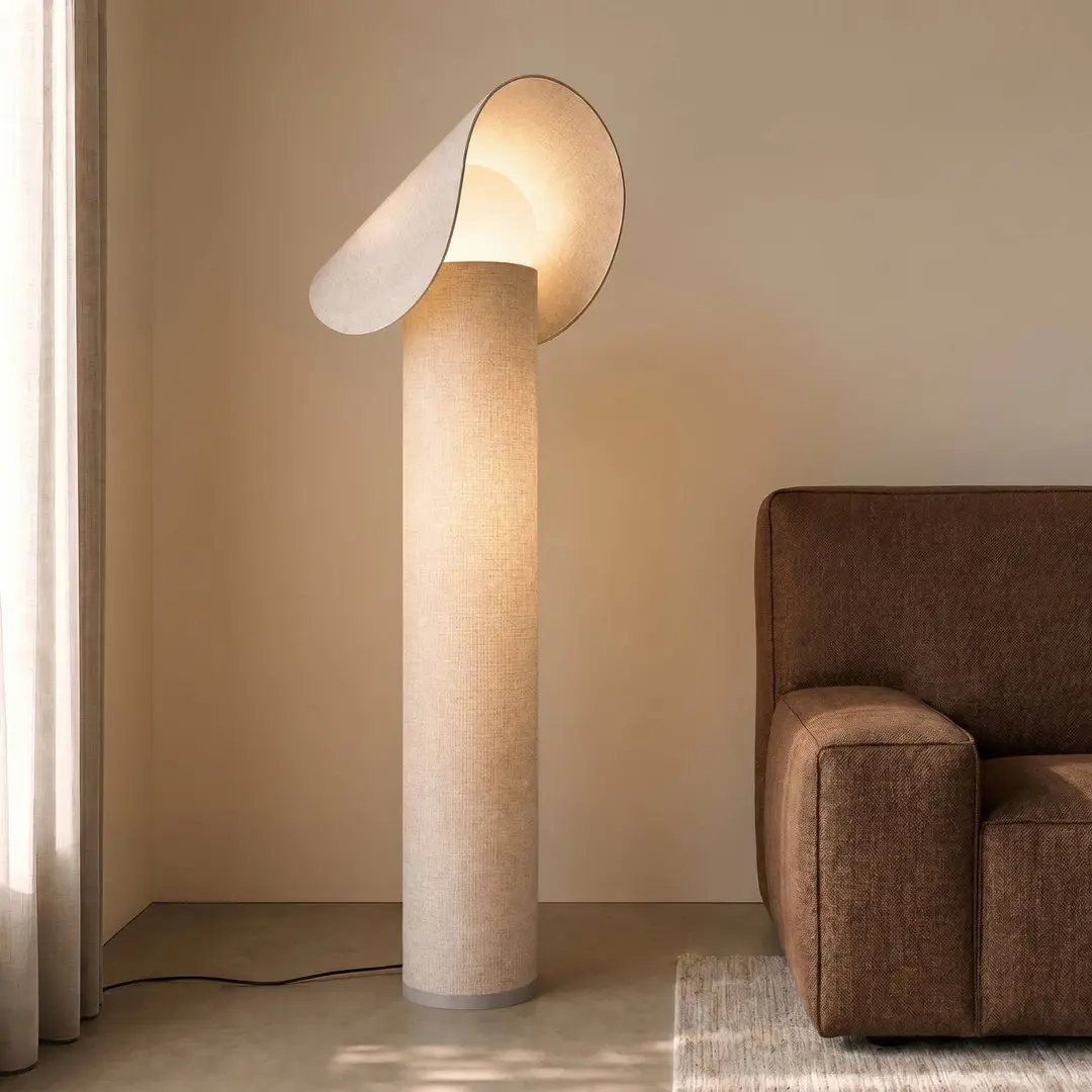 Lucande LED-Stehleuchte Tamani, beige, 100 cm, dim to warm