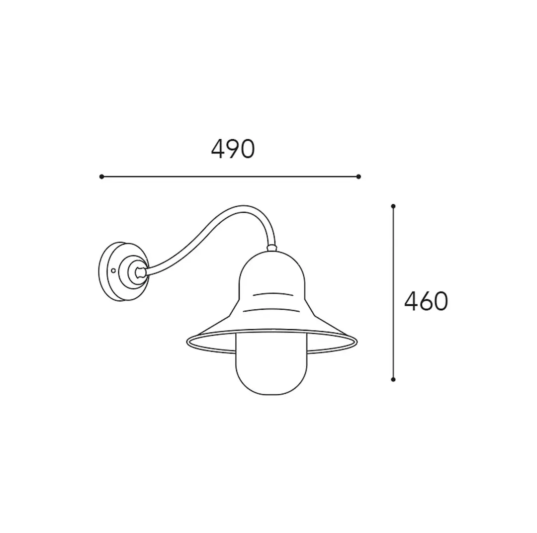 Moretti Luce Außenwandlampe Campanula 2093 Messing antik Tiefe 49 cm IP44