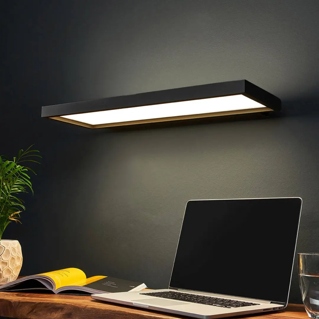 Arcchio LED-Büro-Wandleuchte Rick, schwarz, universalweiß