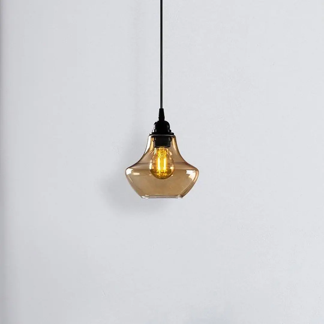 Opviq Hängeleuchte Gold 050, gold-transparent, Glas, Ø 17 cm