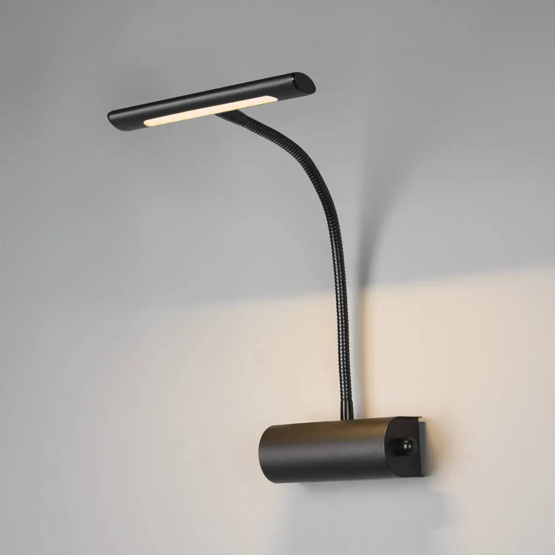Trio Lighting Wandleuchte Curtis mit Flexarm, dimmbar, schwarz