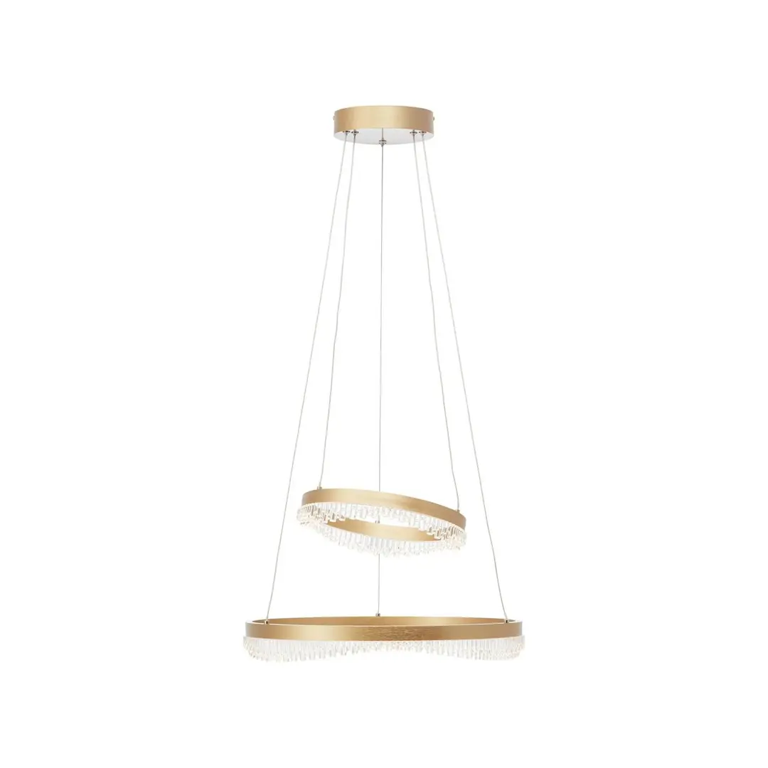 Brilliant LED-Hängeleuchte Aurora, goldfarben, Ø 30 cm, Aluminium, CCT