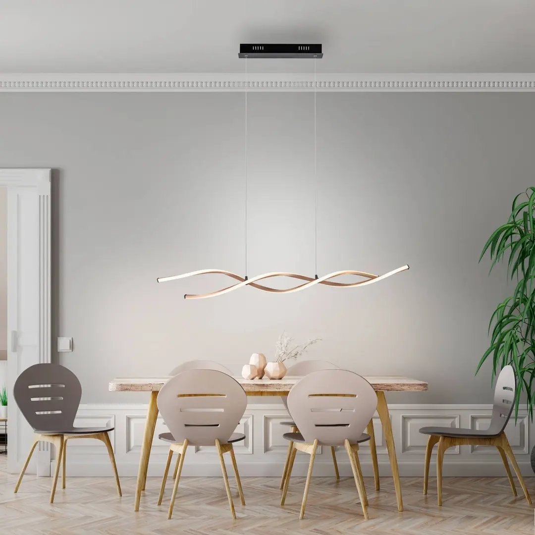 Paul Neuhaus LED-Hängeleuchte Polina, gold, Metall, dimmbar