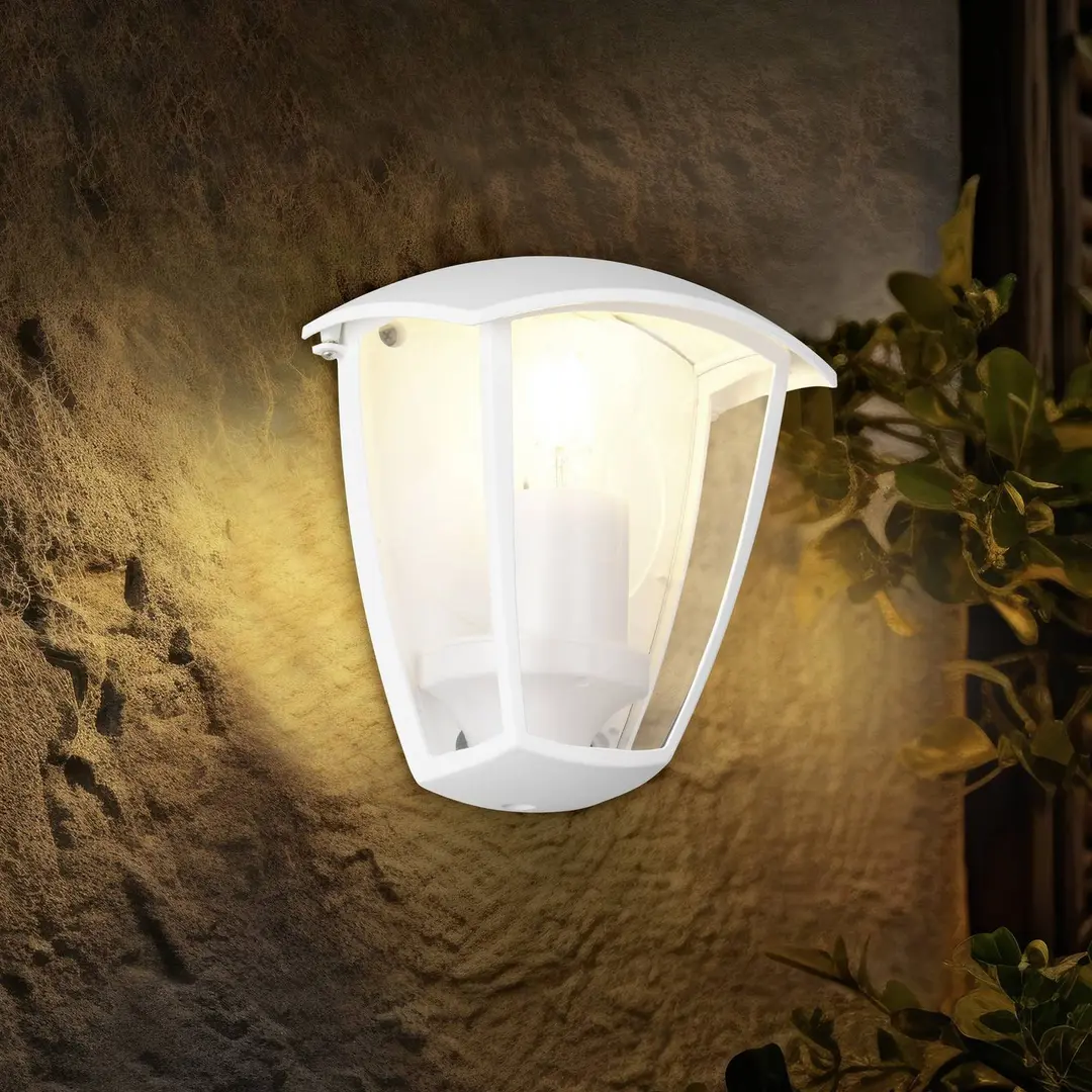 Trio Lighting Außenwandleuchte VENTA, weiß, anliegend, Höhe 20 cm, IP44