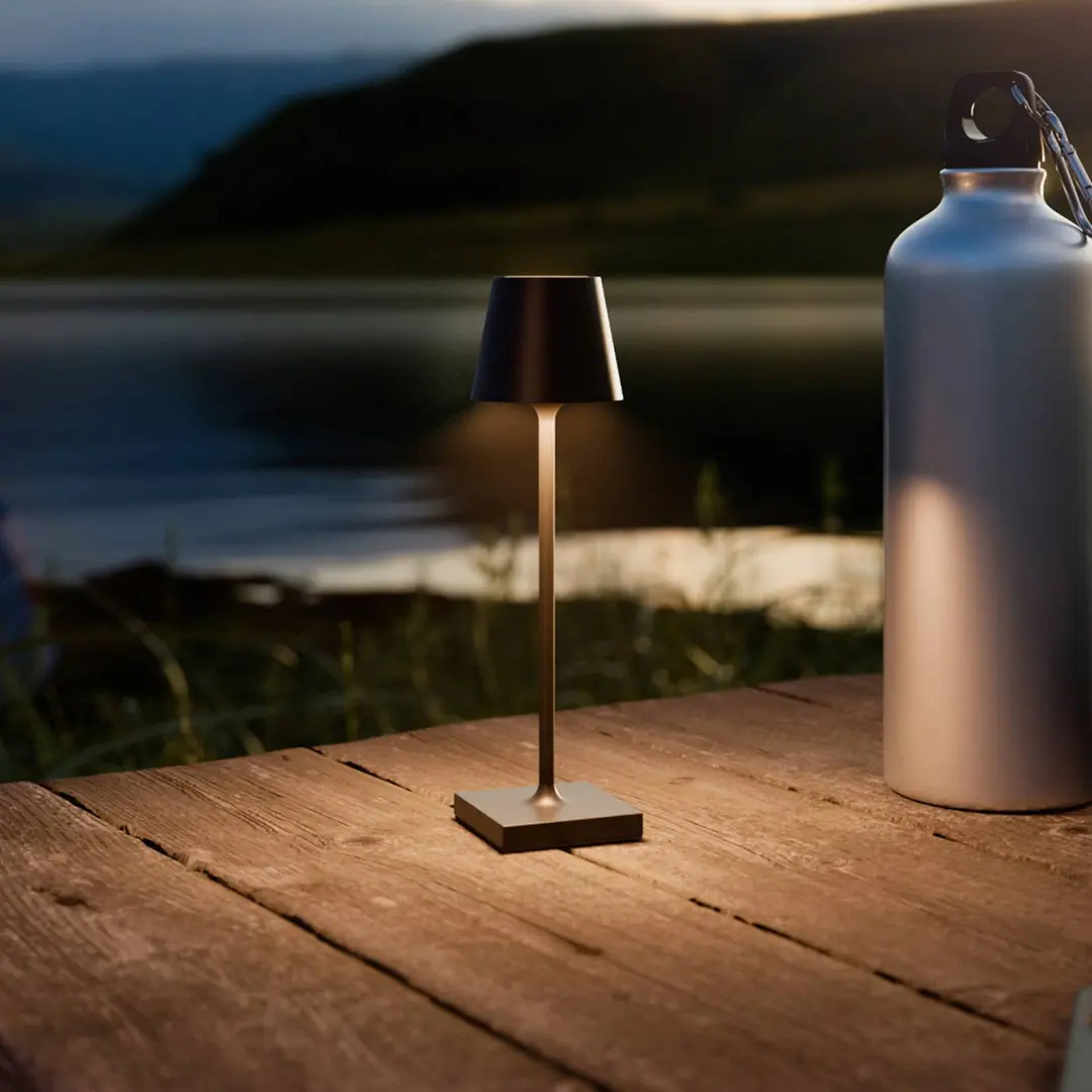 Sigor LED-Akkutischlampe Nuindie pocket, schwarz, IP54, dimmbar