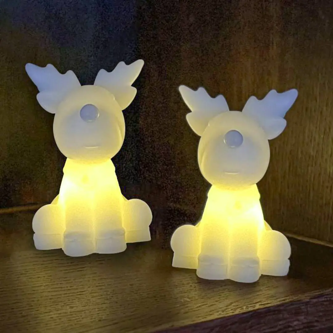 Sirius LED-Dekofigur Naja, weiß, Höhe 9 cm, 2er-Set, Wachs Batterie