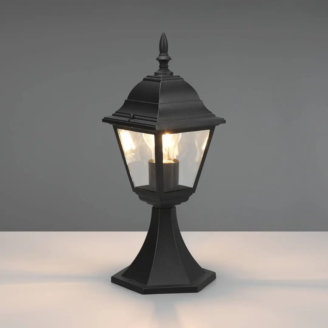 Trio Lighting Sockelleuchte Livenza, schwarz, Höhe 39 cm, Aluminium, IP44