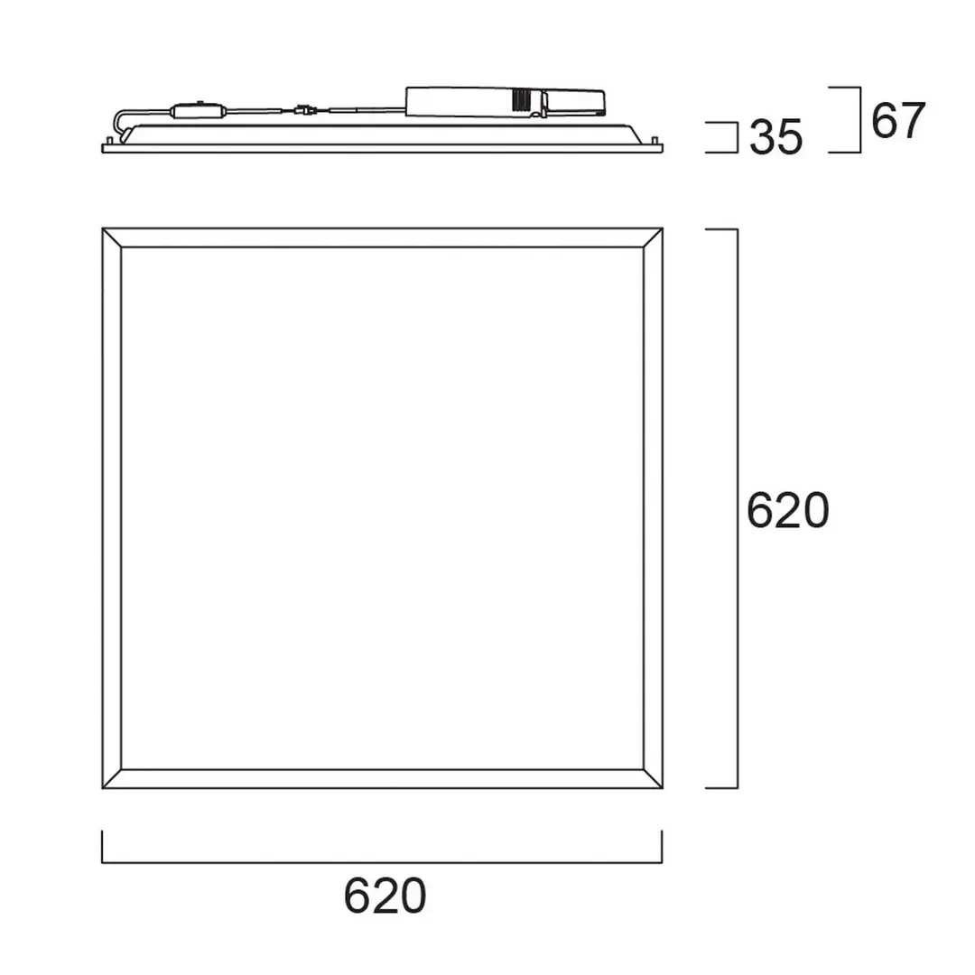 Sylvania LED-Einbaupanel START, weiß, 62x62 cm, on/off CCT 33 W UGR19