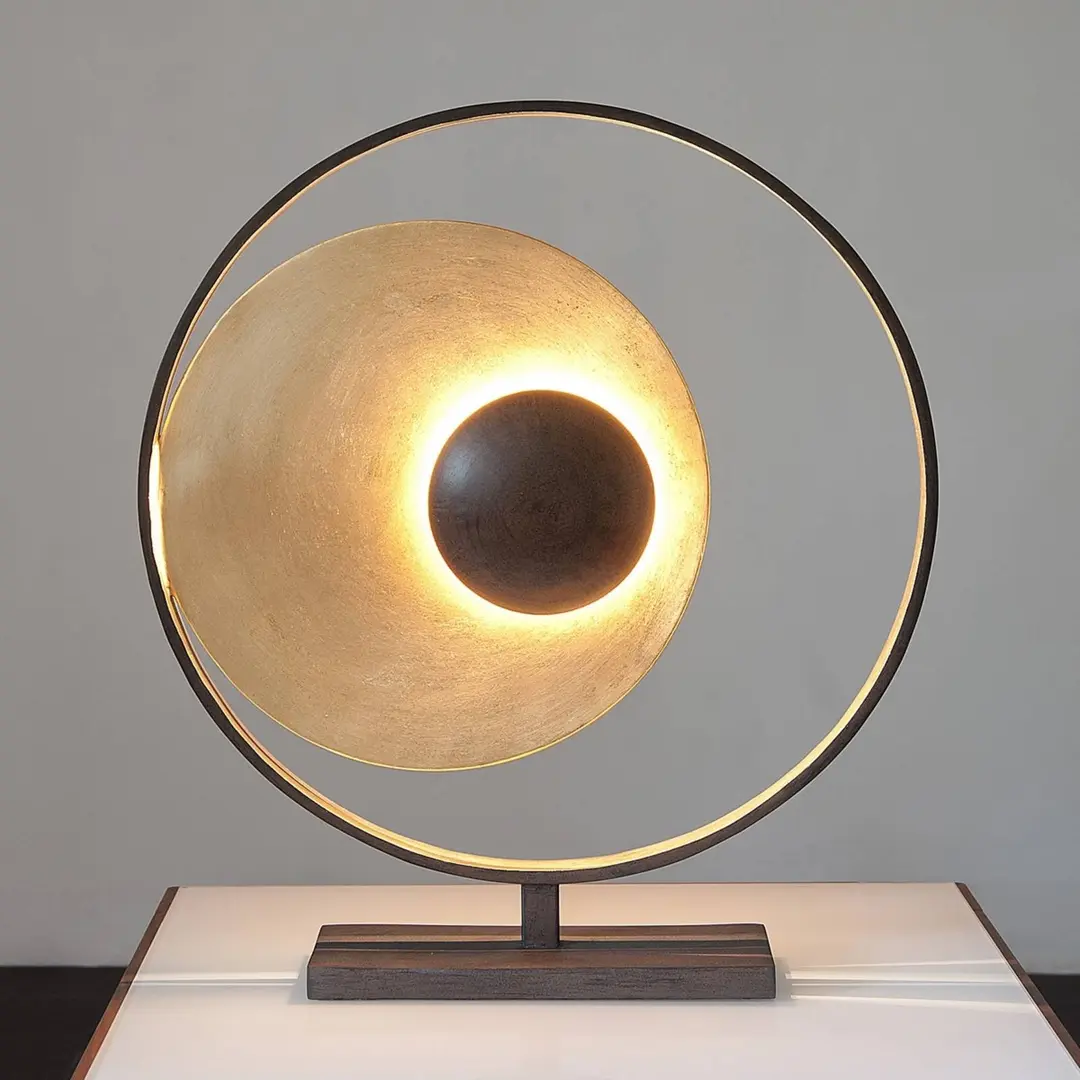 Holländer Tischleuchte Satellite in Gold-Braun, Höhe 58