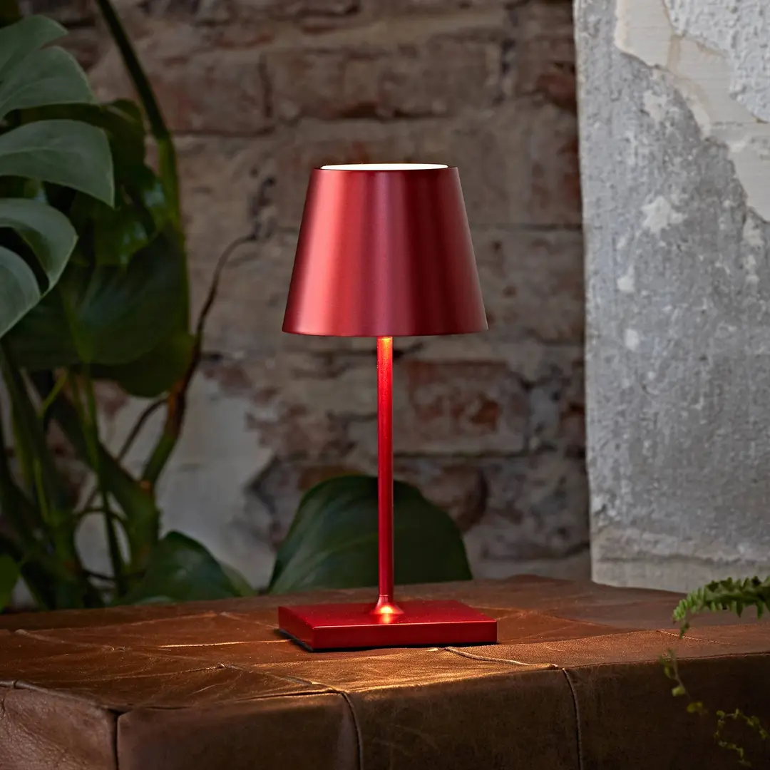 Sigor LED-Akkutischlampe Nuindie mini, Easy Connect, rot, dimmbar