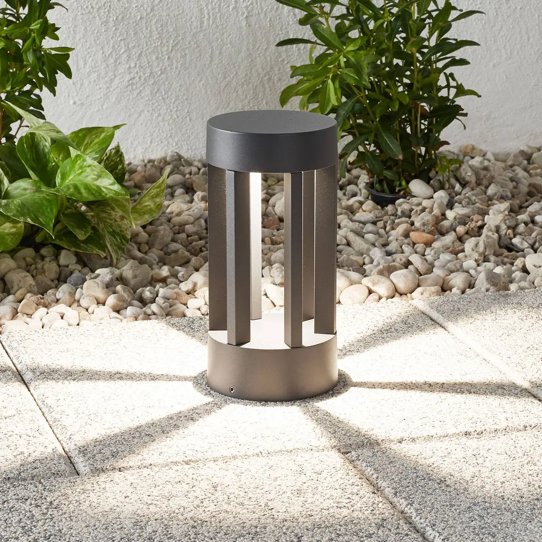 Lindby LED-Sockelleuchte Jordis, 22 cm, anthrazit, Aluminium