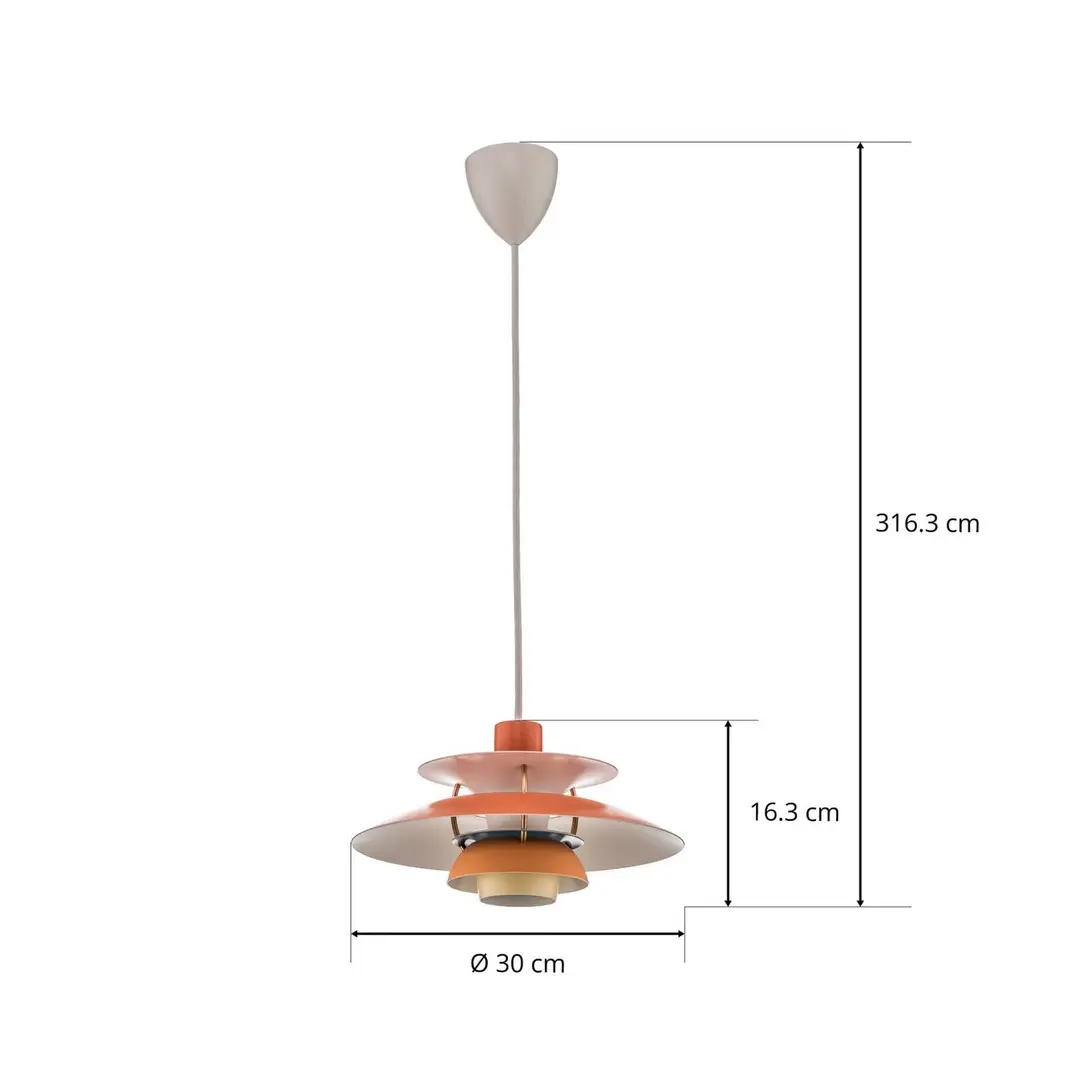 Louis Poulsen Hängeleuchte PH 5 300, orange, 30 cm
