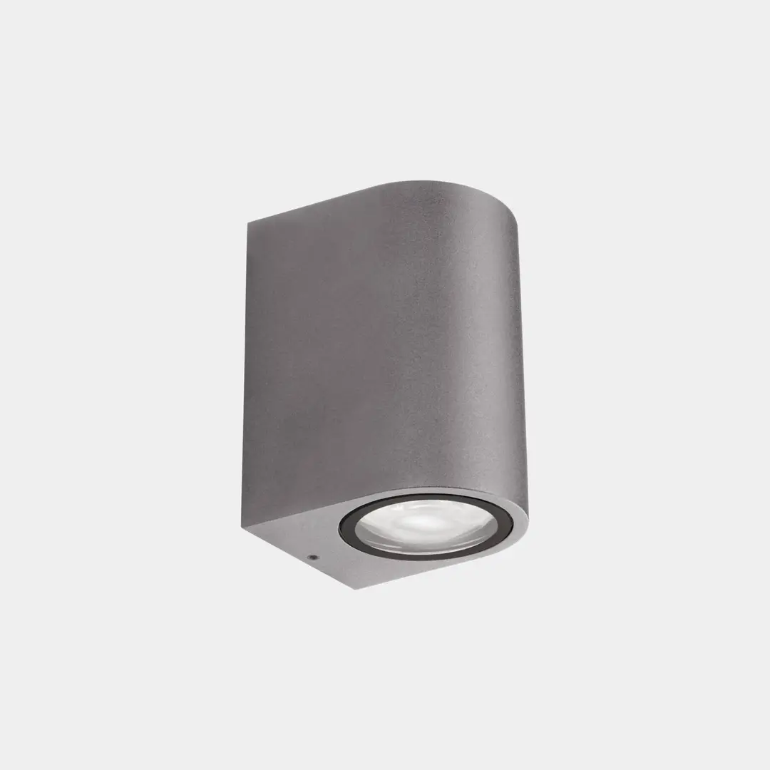 LEDS-C4 Außenwandlampe Eko Single, grau, Breite 7 cm, Alu